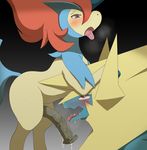  2017 animal_genitalia animal_penis blush cum cum_in_mouth cum_inside equine_penis fellatio half-erect hatzu keldeo male nintendo oral penis pok&eacute;mon saliva sex video_games winick-lim 