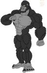  5_toes abs anthro ape gorilla humanoid_toes male mammal muscular pecs primate toes zgrooz 