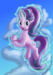  2017 blue_eyes cloud cutie_mark deathpwny equine female feral friendship_is_magic hair horn looking_at_viewer magic mammal multicolored_hair my_little_pony outside sky solo starlight_glimmer_(mlp) two_tone_hair unicorn 