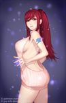  aran_sweater ass back backless_dress backless_outfit bare_arms bare_back breasts brown_eyes butt_crack cleavage dress erza_scarlet fairy_tail grey_sweater jyu_ichi large_breasts long_hair looking_at_viewer meme_attire naked_sweater red_hair ribbed_sweater sideboob sleeveless sleeveless_turtleneck smile solo sweater sweater_dress tattoo turtleneck turtleneck_sweater virgin_killer_sweater 