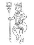  armband armor beads belt boots buckles cane canine clothing collar crown dress endora female footwear fox gloves hair high_heels ink jewelry loincloth lord_magicpants mammal necklace nipples shoes staff want 