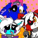  2017 animatronic backround blue_(capri-sans) bow_tie canine five_nights_at_freddy&#039;s five_nights_at_freddy&#039;s_2 fox foxy_(fnaf) hi_res hook looking_at_viewer machine male mammal open_mouth robot simple_background unknown_artist video_games 
