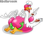  abobarseem_(artist) anal beak big_butt breasts butt cake claws cookatiel facesitting feathers female food mario_bros nintendo oral rimming sex simple_background super_mario_odyssey sweat toes tongue video_games watermark white_background wings yoshi 