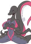  2017 anthro bearbox_doodletimes breasts female hi_res lizard looking_at_viewer nintendo nude pok&eacute;mon pussy reptile salazzle scalie simple_background smile solo video_games white_background 