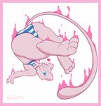  &lt;3 2017 anthro big_butt bikini blowing_kiss butt clothed clothing eyelashes female fur legendary_pok&eacute;mon looking_at_viewer mew nintendo one_eye_closed pink_fur pok&eacute;mon simple_background smile solo swimsuit twistedlilheart video_games wink 