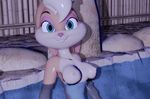  3d_(artwork) anthro breasts catmat digital_media_(artwork) female hi_res lagomorph lola_bunny looney_tunes mammal rabbit smile solo source_filmaker source_filmmaker warner_brothers water 