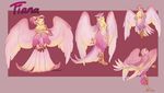  anthro anus avian beak bird breasts butt claws conditional_dnp digital_media_(artwork) feathers female hindpaw looking_at_viewer lying navel nipples nude on_back paws pink_eyes pink_feathers pussy sefeiren standing tiana wings 