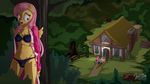  2017 anthro anthrofied bra clothing dressing_gown equine female fluttershy_(mlp) friendship_is_magic hiding horse knife mammal my_little_pony mysticalpha panties pegasus pinkamena_(mlp) pinkie_pie_(mlp) pony robe underwear wings 