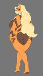  arcanine blue_eyes blush breasts butt canine fur ipan mammal nintendo nude orange_fur pok&eacute;mon thick_thighs video_games 