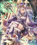  animal_ears artist_request bell cat cat_ears cat_tail checkered checkered_floor chess_piece corset crossed_legs cygames eyebrows_visible_through_hair fur_trim gloves hat high_heels long_hair looking_at_viewer magic official_art ribbon shadowverse shingeki_no_bahamut skindentation smile snow_whitecat_sage solo staff tail tail_ribbon thighhighs white_hair wide_sleeves yellow_eyes 