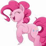 cutie_mark equine eyes_closed female feral friendship_is_magic fur hair hooves mammal my_little_pony ncmares open_mouth pink_fur pink_hair pinkie_pie_(mlp) simple_background smile solo teeth tongue white_background 