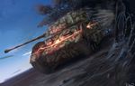  caterpillar_tracks cloud ground_vehicle karo-chan military military_vehicle morning motor_vehicle no_humans original panzerkampfwagen_iv sky tank tank_focus tree 