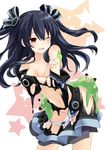  black_hair bow bow_panties dogoo highres neptune_(series) panties red_eyes slime tsunako underwear uni_(choujigen_game_neptune) white_panties 