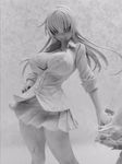  00s 1girl blush breasts figure huge_breasts igawa_asagi kagami_hirotaka lilith-soft long_hair monochrome photo reverse_grip school_uniform shirt short_sleeves skirt smile taimanin_(series) taimanin_asagi taimanin_asagi_battle_arena taimanin_asagi_zero 