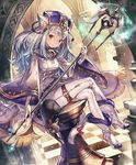  animal_ears artist_request cat cat_ears cat_tail checkered checkered_floor chess_piece crossed_legs cygames eyebrows_visible_through_hair fur_trim gloves hat high_heels long_hair looking_at_viewer official_art pants shadowverse shingeki_no_bahamut sitting smile snow_whitecat_sage solo staff tail thigh_strap tight tight_pants white_hair wide_sleeves yellow_eyes 
