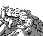  2017 anthro bandanna bedding blanket cellphone cuddling donatello_(tmnt) freckles greyscale group holding_object holding_phone hug hugging_from_behind inkyfrog leonardo_(tmnt) male mask michelangelo_(tmnt) monochrome on_lap one_eye_closed phone pillow raphael_(tmnt) reptile scalie shell simple_background sitting_on_lap smile teenage_mutant_ninja_turtles turtle white_background 