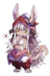  artist_request furry long_hair made_in_abyss nanachi_(made_in_abyss) rabbit smile white_hair 