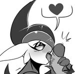  2017 black_and_white blush cum digital_media_(artwork) gabberstagged gallade girly greyscale humanoid humanoid_penis male male/male mammal monochrome nintendo not_furry open_mouth oral penis pok&eacute;mon simple_background tongue tongue_out video_games white_background 