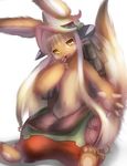  artist_request brown_eyes furry made_in_abyss nanachi_(made_in_abyss) open_mouth rabbit white_hair 