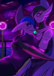  2017 absurd_res blush clothed clothing digital_media_(artwork) duo gabberstagged gallade girly green_hair hair hi_res humanoid makeup male male/male mega_evolution mega_gallade nintendo not_furry pok&eacute;mon red_eyes video_games vincent_(character) 