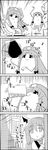  4koma book bookshelf bow braid comic commentary_request cup dancing drinking egg eighth_note eyebrows_visible_through_hair greyscale hair_bow hat head_wings highres hong_meiling jumping koakuma long_hair monochrome mug musical_note necktie open_mouth peeking_out punching quarter_note smile speed_bag star tani_takeshi tetsuzankou touhou translation_request twin_braids yukkuri_shiteitte_ne 