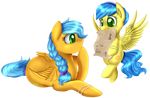  alpha_channel blue_hair braided_hair cutie_mark equine fan_character feathered_wings feathers green_eyes hair mammal my_little_pony pegasus pridark simple_background transparent_background wings yellow_feathers 