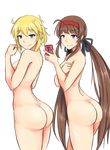  1girl 2girls ass breasts heterochromia large_breasts ryoubi_(senran_kagura) ryouna_(senran_kagura) senran_kagura solo tagme 