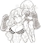  2girls abs breasts character_request dragon&#039;s_crown inkerton-kun monochrome multiple_girls muscle tagme 