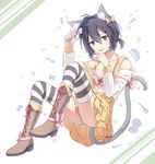  animal_ears babouo bad_id bad_pixiv_id black_hair black_legwear blue_panties blush boots bow brown_footwear cat_ears cat_tail crossdressing dated eyebrows_visible_through_hair hair_bow hair_ornament high_heel_boots high_heels knee_boots looking_at_viewer male_focus original otoko_no_ko panties pink_bow smile solo striped striped_legwear striped_panties tail thighhighs tongue tongue_out underwear white_legwear white_panties x_hair_ornament 