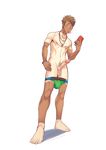  1boy dong_chen erection full_body male_focus nude penis solo tan tanline 
