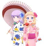  new_game! sakura_nene suzukaze_aoba transparent_png umbrella yukata 