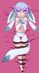  &lt;3 anthro bow clothing eeveelution glaceon glacey legwear looking_at_viewer male nintendo pok&eacute;mon stockings stripes video_games 
