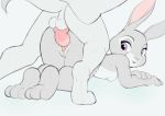  2018 all_fours animated ass_up balls bit-maki breasts digitigrade disney doggystyle duo eyebrows eyelashes female from_behind_position interspecies judy_hopps lagomorph looking_back male mammal penetration purple_eyes pussy rabbit sex simple_background small_breasts vaginal vaginal_penetration zootopia 