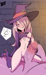  1girl bigdead93 blush breasts hair_over_one_eye high_heel_boots little_witch_academia long_hair mushroom nipples penis pussy sharp_teeth size_difference sucy_manbabalan sucy_manbavaran uncensored witch_hat 