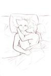  2017 alternate_species anthro bed bed_sheet bedding breasts canine chest_tuft crossgender eric_vaughan female fox keidran male male/female mammal mike_(twokinds) monochrome nude pillow ponytail side_boob sleeping starfighter tuft twokinds 