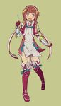 armor blush boots cosplay dress embarrassed fire_emblem fire_emblem_heroes fire_emblem_if full_body gloves headband highres hinoka_(fire_emblem_if) hinoka_(fire_emblem_if)_(cosplay) hiyori_(rindou66) pegasus_knight red_eyes red_footwear red_hair red_legwear ribbon sakura_(fire_emblem_if) short_dress short_hair solo thigh_boots thighhighs wavy_mouth zettai_ryouiki 