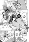  &lt;3 anthro blush cat clothing comic english_text eyewear feline female glasses greyscale human human_on_anthro interspecies lingerie male mammal midori_(nakagami_takashi) monochrome nakagami_takashi nipples penis tagme text 