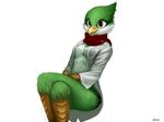  anthro avian avian_(starbound) beak bird breasts brown_eyes chickhawk96 clothing coat crinaia digital_drawing_(artwork) digital_media_(artwork) doctor feathers female non-mammal_breasts panties scarf solo starbound striped_panties underwear video_games 