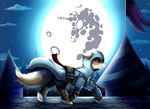  canine clothed clothing feral fox fur green_eyes mammal moon pridark sky solo standing star starry_sky 