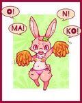  artist_request brown_eyes cheerleading furry open_mouth rabbit 