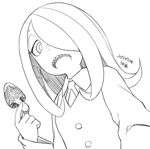  1girl little_witch_academia monochrome simple_background solo sucy_manbavaran tagme 