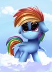  blue_feathers blue_fur equine eyelashes feathered_wings feathers female feral friendship_is_magic fur hair mammal multicolored_hair my_little_pony pegasus pridark purple_eyes rainbow_dash_(mlp) rainbow_hair solo wings young 