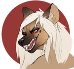  abstract_background anthro female gnoll grin hair mammal nurse_verity portrait red_eyes serpentine-drifter smile solo white_hair 