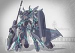  full_body grey_background gun highres mecha nenchi no_humans original rifle shield thrusters weapon 