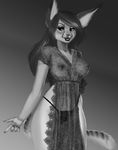  anthro breasts chanrom clothing feline female greyscale lingerie mammal monochrome nipples open_mouth panties sheer_clothing solo standing translucent transparent_clothing underwear wide_hips 