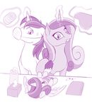  2017 diaper dstears equine feathered_wings feathers female feral flurry_heart_(mlp) friendship_is_magic group hair horn magic male mammal monochrome multicolored_hair my_little_pony princess_cadance_(mlp) shining_armor_(mlp) simple_background unicorn white_background winged_unicorn wings 