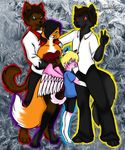  avian bird black_fur black_hair blonde_hair blue_eyes brown_fur brown_hair canine clothing digital_media_(artwork) eme female fur green_eyes groups hair hybrid lila_fox mammal orange_fur pink_fur psycoticsnake red_eyes roketchu white_fur wolf 