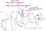 2017 anthro anthrofied areoal blush breasts butt dialogue english_text equine female female/female friendship_is_magic horn horse jrvanesbroek mammal maud_pie_(mlp) monochrome my_little_pony nipples nude oral pony pussy_juice starlight_glimmer_(mlp) text unicorn 
