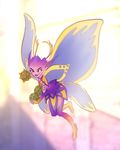  antennae artist_name blush bomb boots fairy fairy_wings highres lailyu paladins pantyhose pink_skin pointy_ears solo teeth willo_(paladins) wings yellow_eyes 
