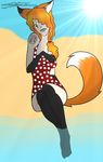  black_fur canine clothing digital_media_(artwork) female fur green_eyes hair hybrid lila_fox mammal orange_fur psycoticsnake 